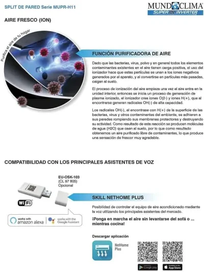 Aire acondicionado Mundoclima MUPR-12-H9A