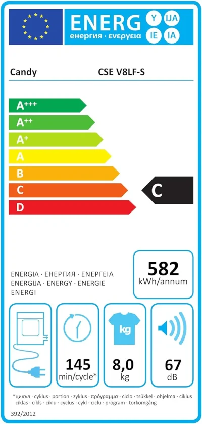 Secadora Candy Smart CSE V8LF-S