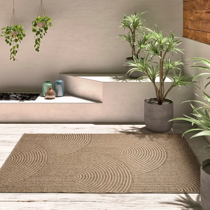 Alfombras de exterior: la clave para transformar terrazas y jardines en espacios acogedores 3 ACRA 5042 274 NATURAL AMB